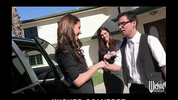 Watch Pair of sisters bribe their car salesman into a threesome total Tube