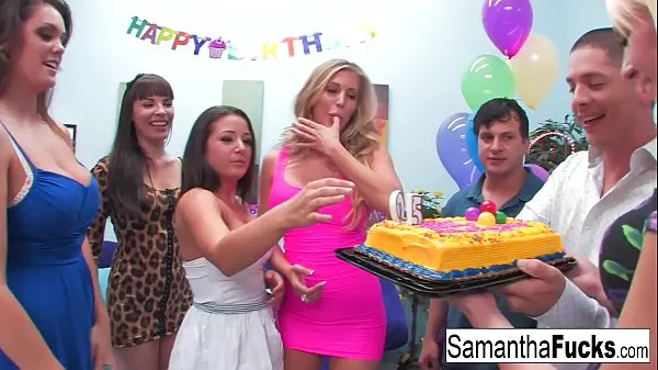 Oglądaj Samantha celebrates her birthday with a wild crazy orgy cały kanał