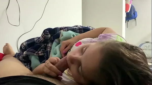 Oglejte si My little stepdaughter plays with my cock in her mouth while we watch a movie (She doesn't know I recorded it skupaj Tube