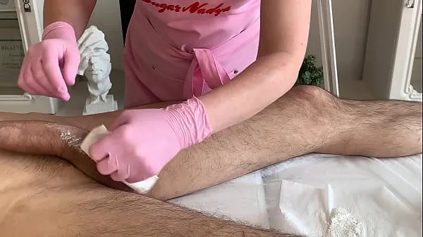 Watch A real client heavily cumming Mistress SugarNadya depilation during the procedure total Tube