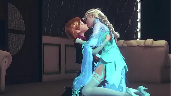Bekijk Futa Elsa fingering and fucking Anna | Frozen Parody totale buis