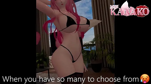 Watch Vtuber gets so wet posing in tiny bikini! Catgirl shows all her curves for you total Tube